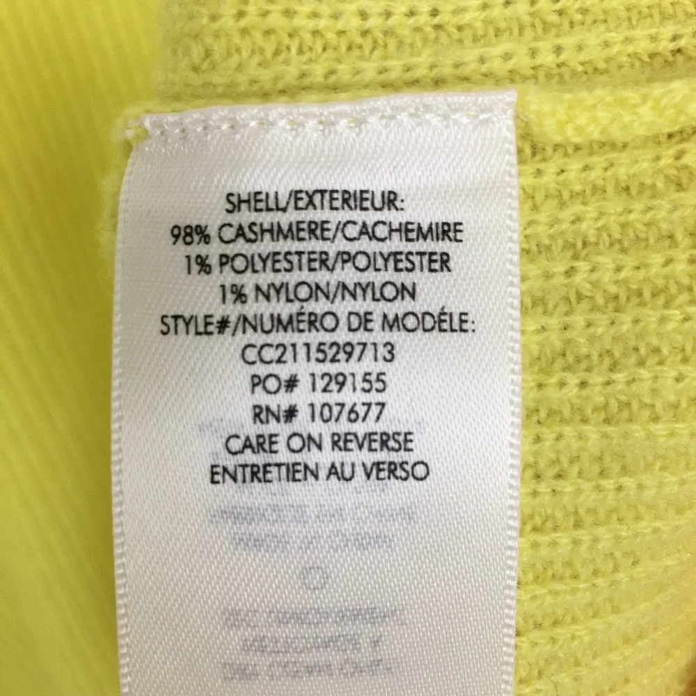 Alice + Olivia Cashmere Sweater Yellow Statement Bell Sleeve Women’s Size XS - Picture 7 of 11